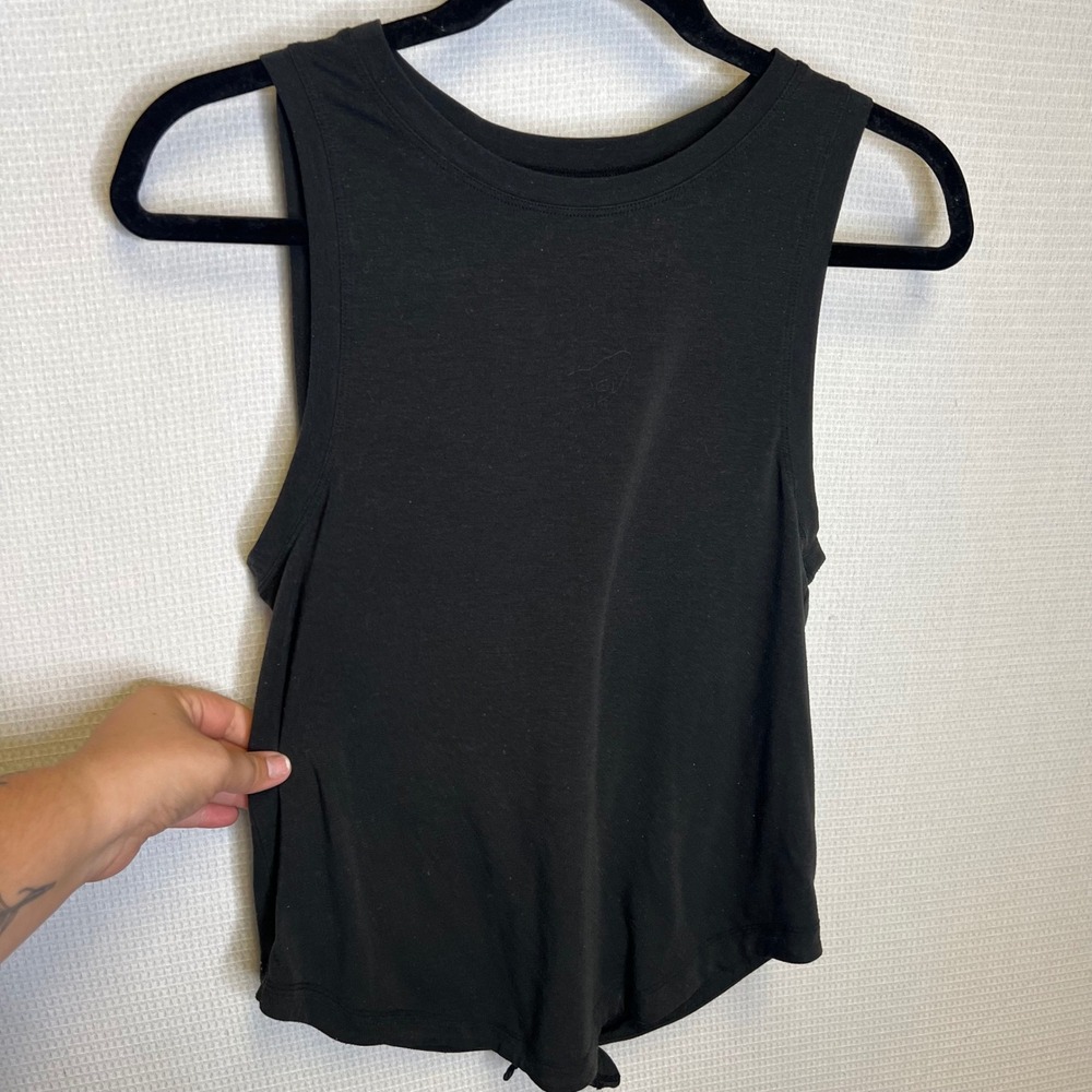 Vie Active Barrys Bootcamp Black Open Tie Back Reflective Tank Top Small